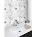 Bianco Venito Carrara Honed Marble 29.8cm x 30.5cm Hexagon Mosaic Tile