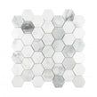 Bianco Venito Carrara Honed Marble 29.8cm x 30.5cm Hexagon Mosaic Tile