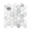 Bianco Venito Carrara Honed Marble 29.8cm x 30.5cm Hexagon Mosaic Tile
