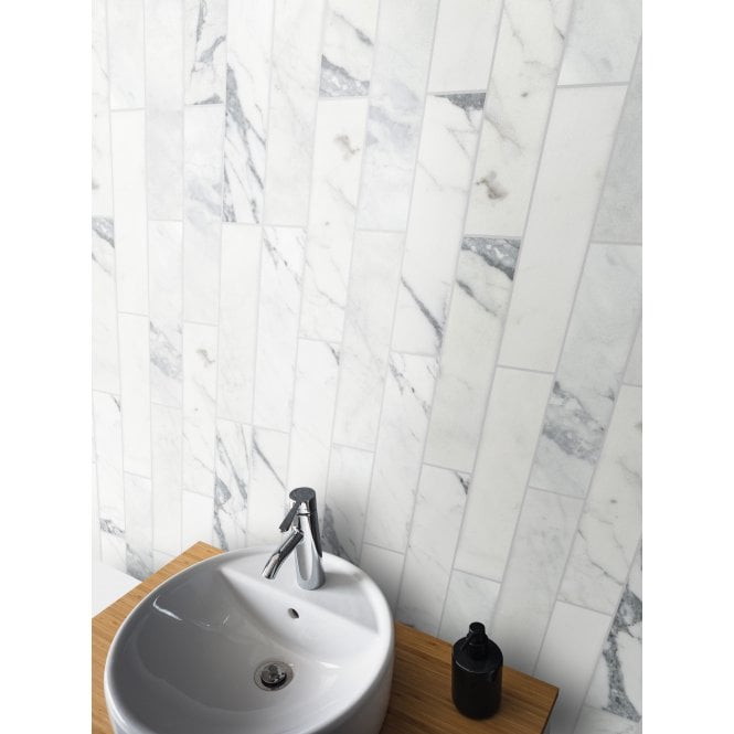Bianco Venito Statuario Honed 7.5cm x 30cm Wall & Floor Tile