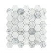 Bianco Venito Statuario Honed Marble 29.8cm x 30.5cm Hexagon Mosaic Tile