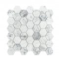 Bianco Venito Statuario Honed Marble 29.8cm x 30.5cm Hexagon Mosaic Tile