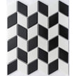 Bijou Chevron Matt White & Black Mix 30.75cm x 26.6cm Mosaic