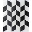 Bijou Chevron Matt White & Black Mix 30.75cm x 26.6cm Mosaic