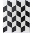 Bijou Chevron Matt White & Black Mix 30.75cm x 26.6cm Mosaic