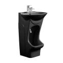 Black Easy Wash Dual-Level Wudu Basin, Tap and Fittings