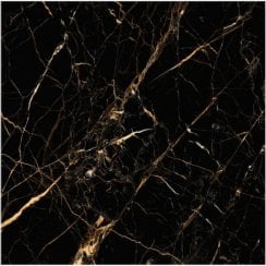 Black & Gold Marble Effect 60cm x 60cm Wall & Floor Tile