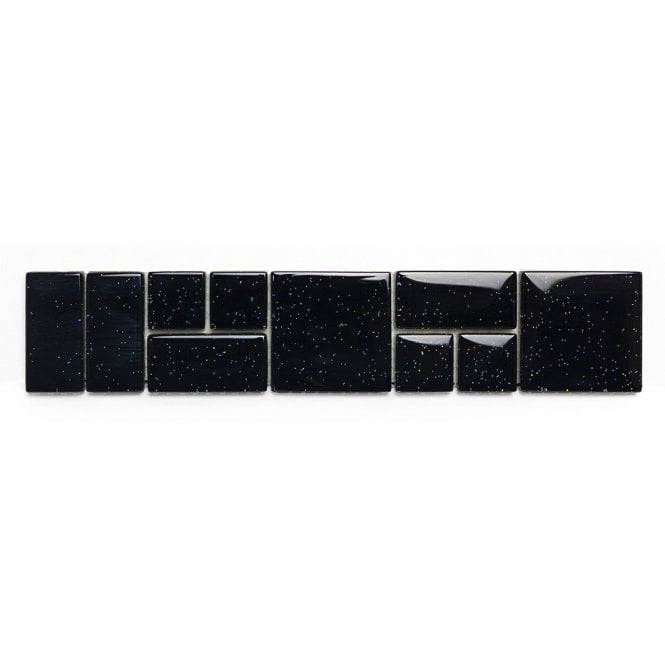 Black Laser Sparkle 4.7cm x 24.8cm Border Tile