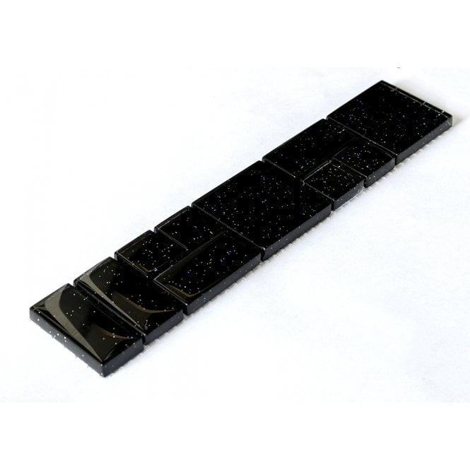 Black Laser Sparkle 4.7cm x 24.8cm Border Tile