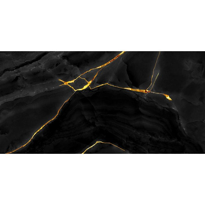 Black Onyx Gold Polished 60cm x 120cm Wall and Floor Tile