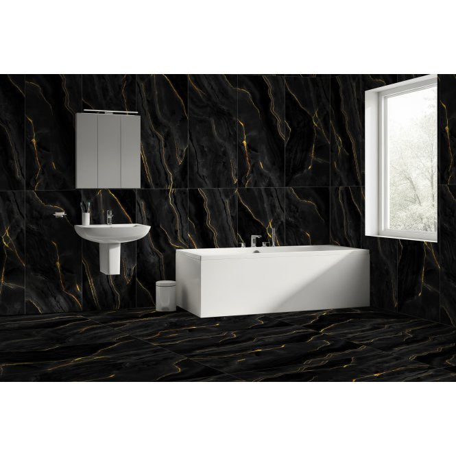 Black Onyx Gold Polished 60cm x 120cm Wall and Floor Tile