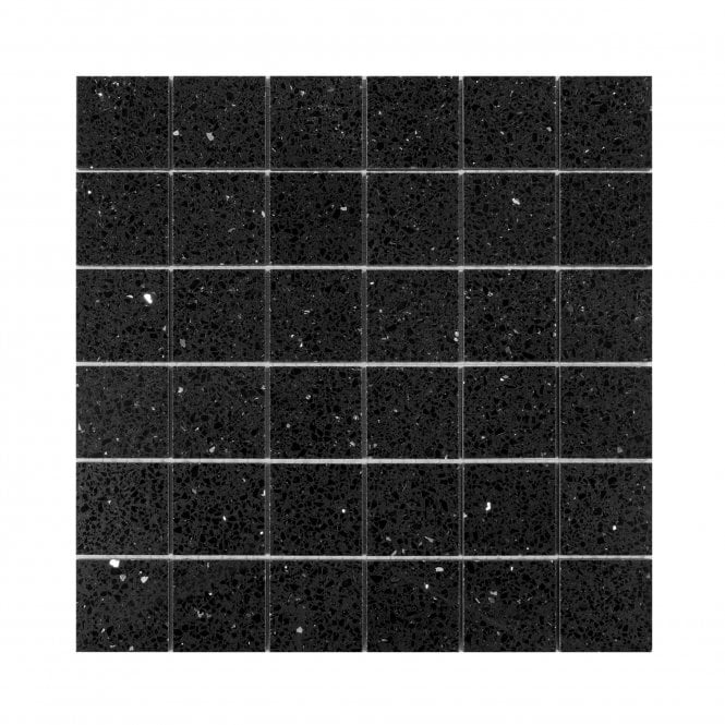 Gulfstone Black Opal Quartz 30cm x 30cm (4.8cm x 4.8cm) Mosaic Tile