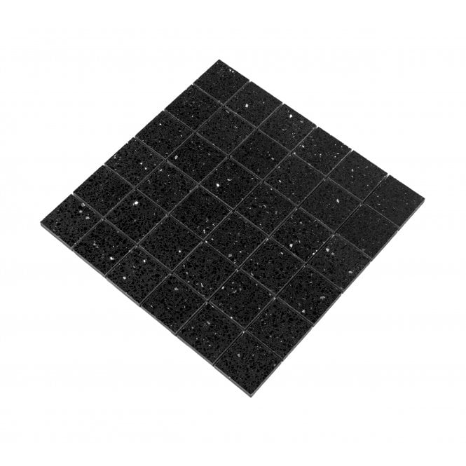Gulfstone Black Opal Quartz 30cm x 30cm (4.8cm x 4.8cm) Mosaic Tile