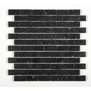 Gulfstone Black Opal Quartz Brick 30cm x 30cm (4.8cm x 2.3cm) Mosaic Tile