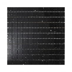 Gulfstone Black Opal Quartz Mosaic (2.5cm x 2.5cm) 30cm x 30cm Wall Tile