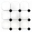 Blanco & Nero Octagon Matt (9.5cm x 9.5cm) 30cm x 30cm Mosaic Tile