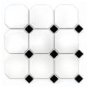 Blanco & Nero Octagon Matt (9.5cm x 9.5cm) 30cm x 30cm Mosaic Tile
