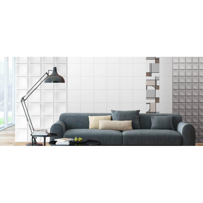 Bouquet Tiles Block White 12.6cm x 38.2cm Wall Tile