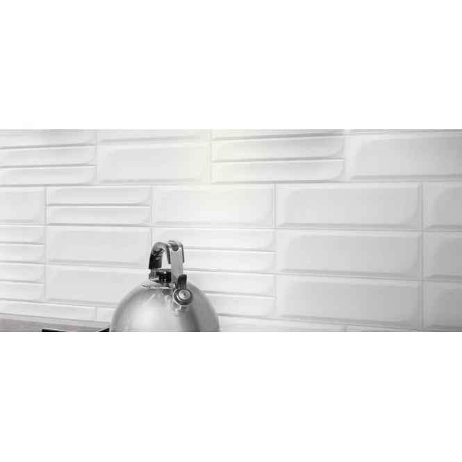 Bouquet Tiles Block White 12.6cm x 38.2cm Wall Tile