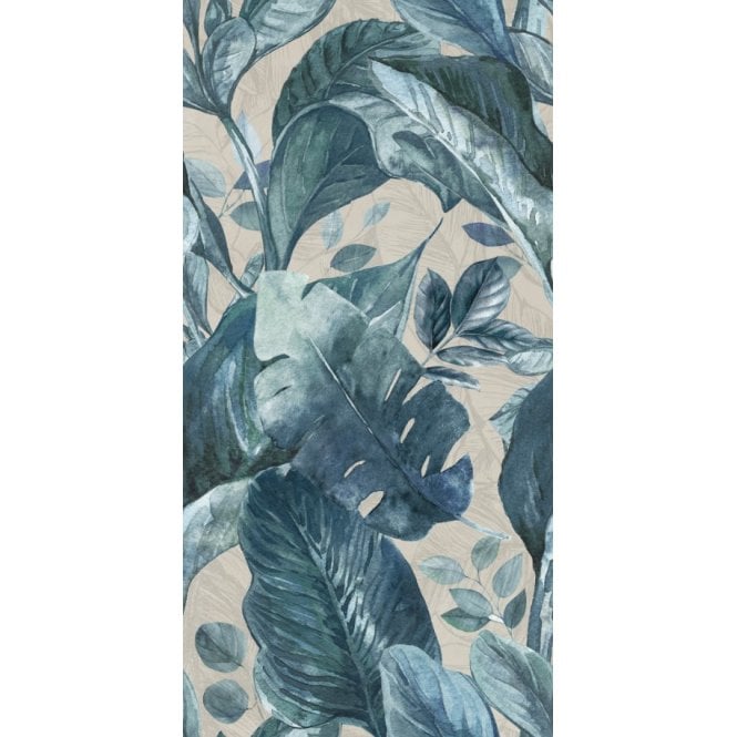 Italian Design Blue Palm Decor 60cm x 120cm Wall and Floor Tile