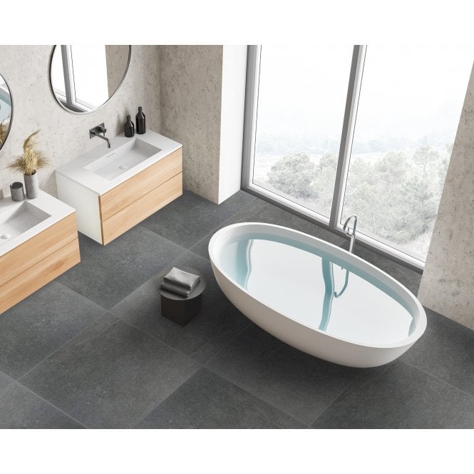 Blue Stone Grey Lapato 75cm x 75cm Floor Tile