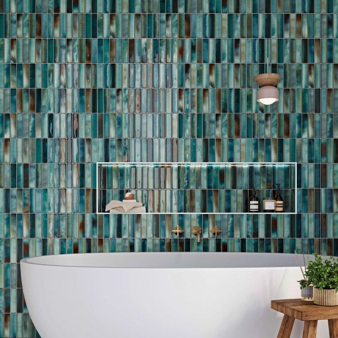 Borealis Aqua 15cm x 30cm Wall Tile