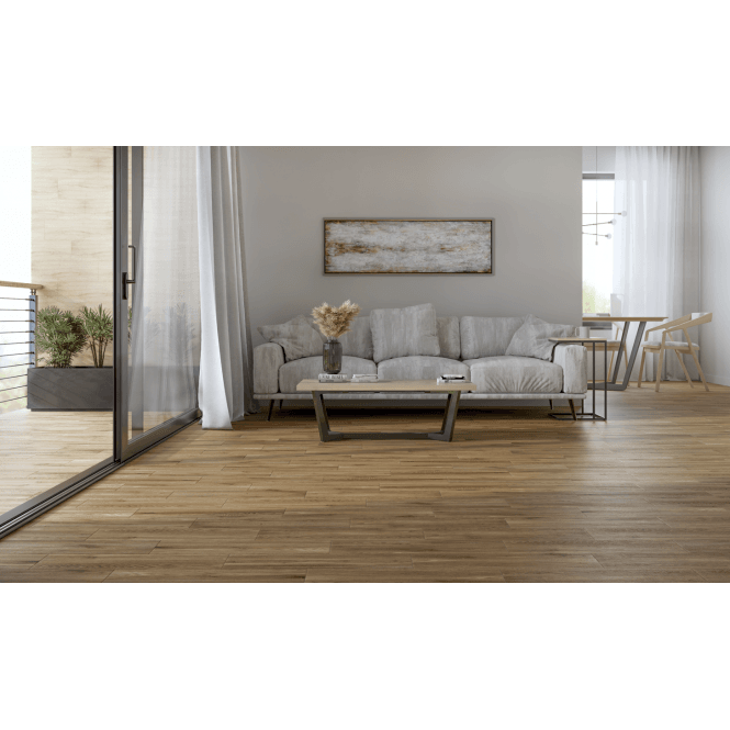 Bosco Brown 20cm x 65cm Wood Effect Wall and Floor Tile