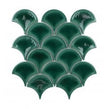 Bottle Green Crackle 27.3cm x 25.9cm (7.3mm x 7.3mm) Fan Mosaic Tile
