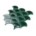 Bottle Green Crackle 27.3cm x 25.9cm (7.3mm x 7.3mm) Fan Mosaic Tile