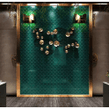 Bottle Green Crackle 27.3cm x 25.9cm (7.3mm x 7.3mm) Fan Mosaic Tile