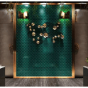 Bottle Green Crackle 27.3cm x 25.9cm (7.3mm x 7.3mm) Fan Mosaic Tile