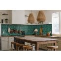 Bottle Green Crackle 27.3cm x 25.9cm (7.3mm x 7.3mm) Fan Mosaic Tile