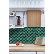 Bottle Green Crackle 27.3cm x 25.9cm (7.3mm x 7.3mm) Fan Mosaic Tile