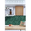 Bottle Green Crackle 27.3cm x 25.9cm (7.3mm x 7.3mm) Fan Mosaic Tile