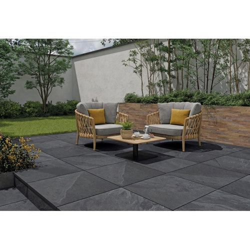 Brazilian Black Slate Effect 60cm x 60cm 2cm Slab Outdoor Tile
