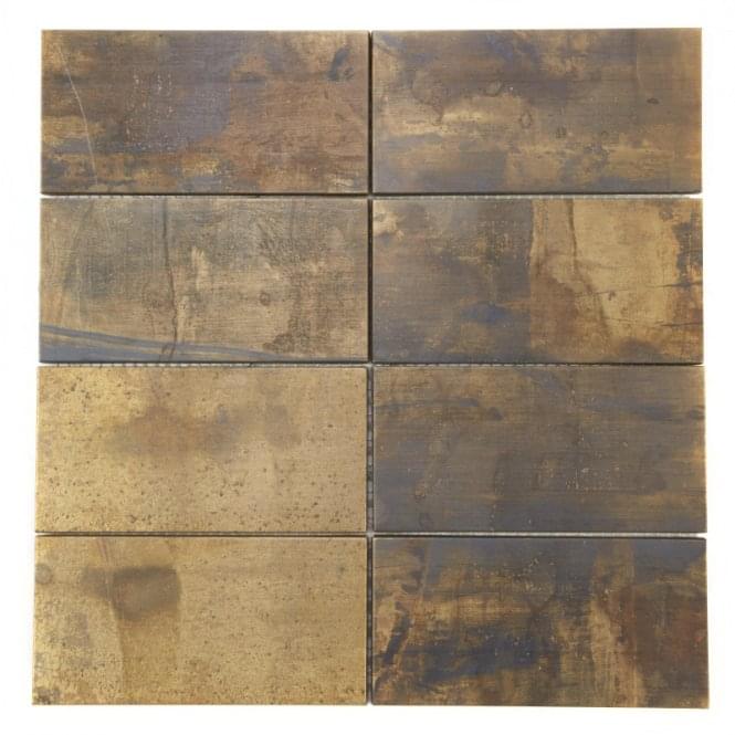 Brick Oxidised Gold 30.6cm x 30.2cm Mosaic Tile