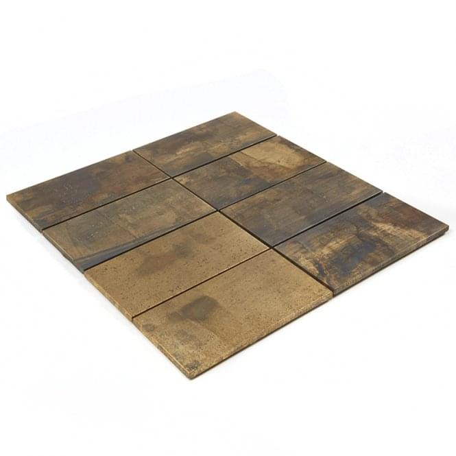 Brick Oxidised Gold 30.6cm x 30.2cm Mosaic Tile