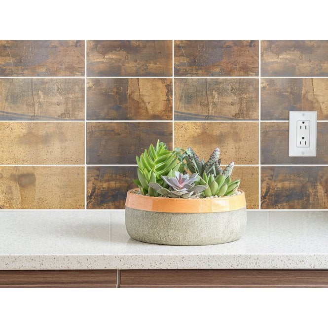 Brick Oxidised Gold 30.6cm x 30.2cm Mosaic Tile