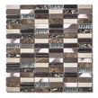 Brown Quartz and Glass 30.5cm x 29.8cm (1.5cm x 4.8cm) Mosaic Tile