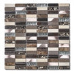 Brown Quartz and Glass 30.5cm x 29.8cm (1.5cm x 4.8cm) Mosaic Tile