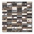 Brown Quartz and Glass 30.5cm x 29.8cm (1.5cm x 4.8cm) Mosaic Tile
