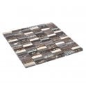 Brown Quartz and Glass 30.5cm x 29.8cm (1.5cm x 4.8cm) Mosaic Tile