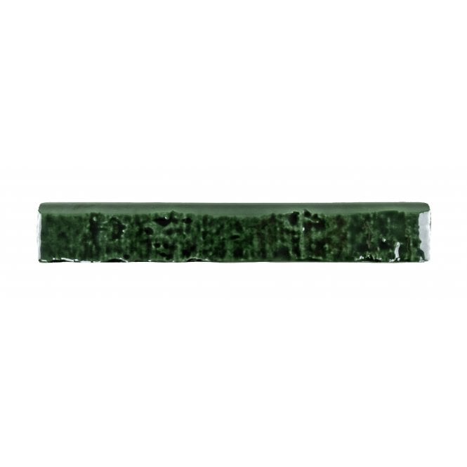 Brutalist Brick Crackle Emerald 3.8cm x 23.5cm Bullnosed Wall Tile