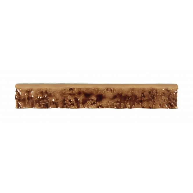 Brutalist Brick Crackle Honey 3.8cm x 23.5cm Bullnosed Wall Tile