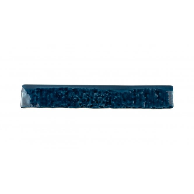 Brutalist Brick Crackle Indigo 3.8cm x 23.5cm Bullnosed Wall Tile