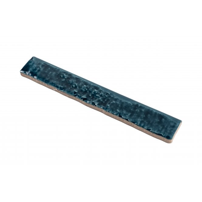 Brutalist Brick Crackle Sapphire 3.8cm x 23.5cm Bullnosed Wall Tile