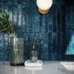 Brutalist Brick Crackle Sapphire 3.8cm x 23.5cm Wall Tile