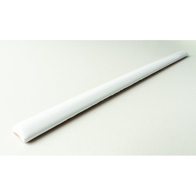 Bullnose White Gloss 1.2cm x 20cm Border Tile