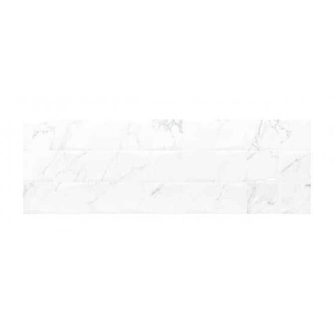 Calacata White Square Decor 30cm x 90cm Rectified Wall Tile