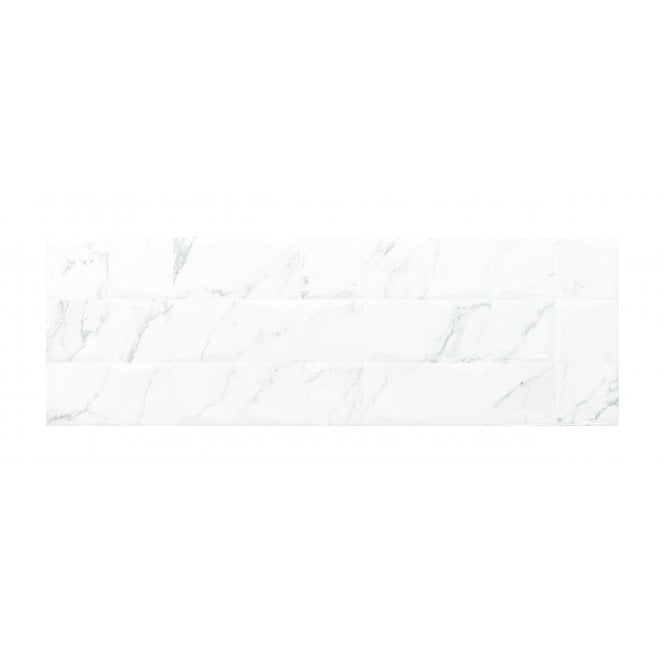 Calacata White Square Decor 30cm x 90cm Rectified Wall Tile